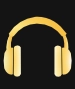 Gold headphones to represent streams.
